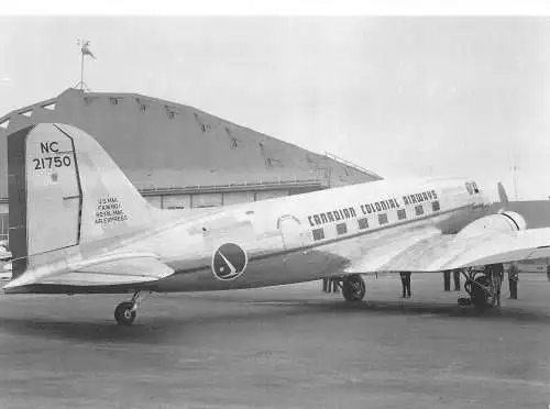 A156 Flugzeug Canadian Colonial Airways Fluggesellschaft NC21750 c/n2126 Postkarte
