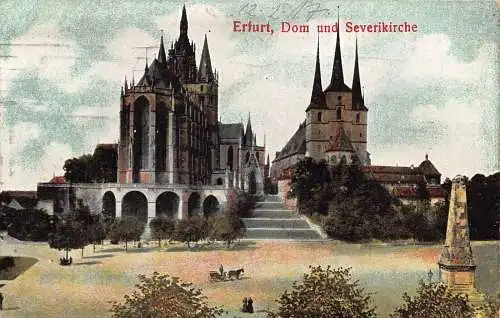 A154 Deutschland 1917 Erfurt Dom Severikirche Kirche 1. Weltkrieg Feldpostkarte