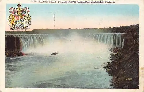 A969 Kanada 1929 Hufeisenfälle Niagarafälle Vintage Postkarte