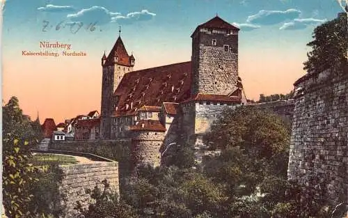 A153 Deutschland 1916 Nürnberg Kaiserstallung Nordseite Schloss 1. Weltkrieg Feldpostkarte