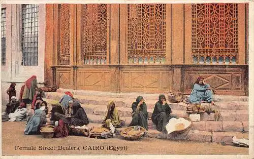 A966 Ägypten 1911 Kairo weibliche Straßenhändler Eingeborene ethnische Vintage Postkarte