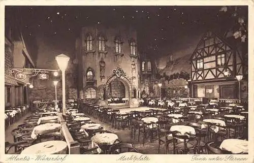 A966 Deutschland Berlin Marktplatz Atlantis Winzerdorf Restaurant Vintage Postkarte
