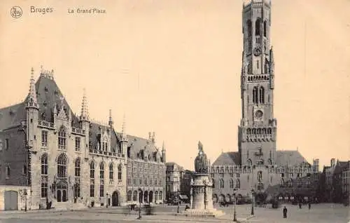 C054 Belgien Brügge Le Grand Place Vintage Postkarte
