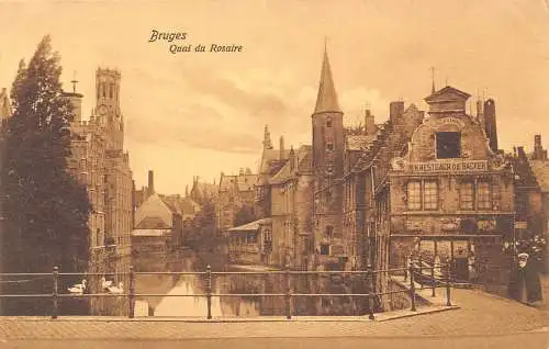 C054 Belgien Brügge Le Quai du Rosaire Vintage Postkarte