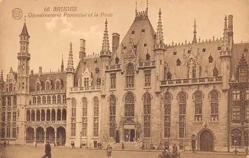 C055 Belgien Brügge Gouvernement Provincial et la Poste Vintage Postkarte