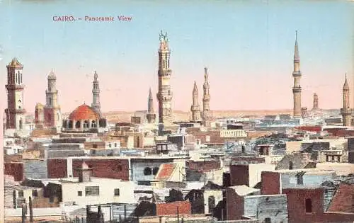 A940 Ägypten Kairo Panorama Vintage Postkarte