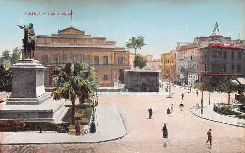 A940 Ägypten Kairo Opernplatz Vintage Postkarte