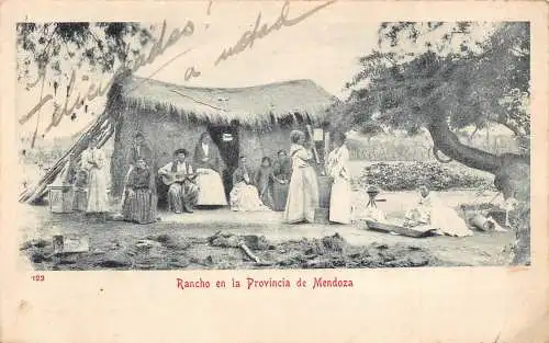 A967 Argentinien 1904 Rancho en la Provincia de Mendoza Eingeborene Gitarre Postkarte