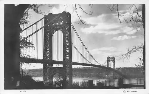 A962 US George Washington Bridge New York und New Jersey RPPC Vintage Postkarte