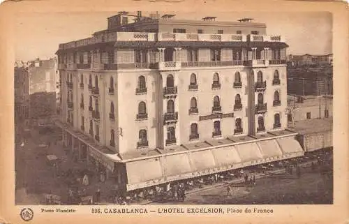 A960 Marokko Casablanca Hotel Excelsior Cafe Restaurant Vintage Postkarte