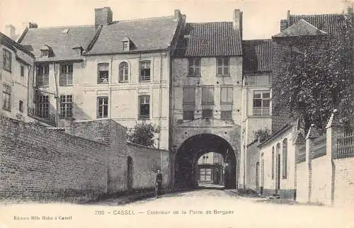 A975 Frankreich Kassel Außenseite Tor Porte de Bergues Vintage Postkarte