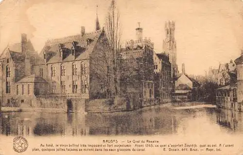 C054 Belgien Brügge Le Qual du Rosaire Vintage Postkarte