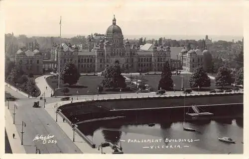 A975 Kanada Parlamentsgebäude Victoria RPPC Vintage Postkarte