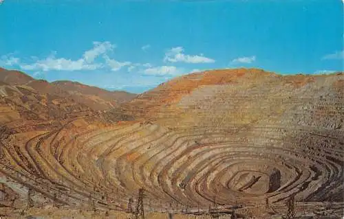 A961 US Bingham Copper Mine Utah Vintage Postkarte