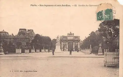 C059 Frankreich Paris Jardin du Carrousel 1913 Vintage Postkarte