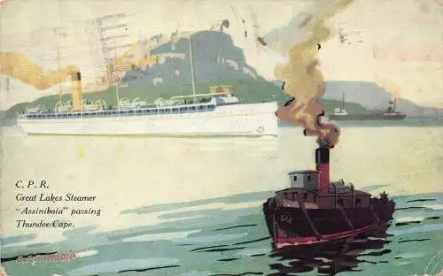 A957 Kanada 1927 Große Seen Assiniboia Dampfschiff Pass Donnerkap Postkarte