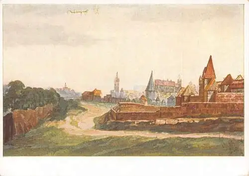 A151 Deutschland Gemälde signiert Albrecht Dürer Nürnberg beim Spittlertor Postkarte