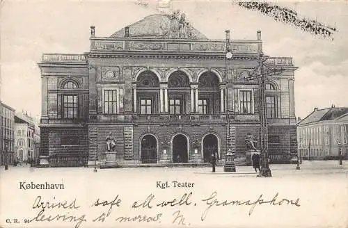 A977 Dänemark 1906 Kopenhagen Theater Vintage Postkarte