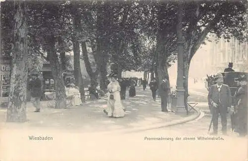 A977 Deutschland Wiesbaden Promenadenweg der oberen Wilhelmstraße Vintage Postkarte
