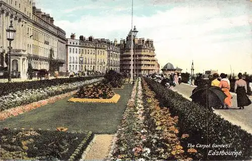 A948 England Carpet Gardens Eastbourne Vintage Postkarte