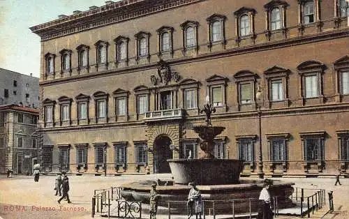 A976 Italien Rom Roma Palazzo Farnese Palace Vintage Postkarte