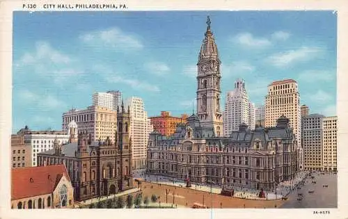 A971 US City Hall Philadelphia Pennsylvania Vintage Postkarte