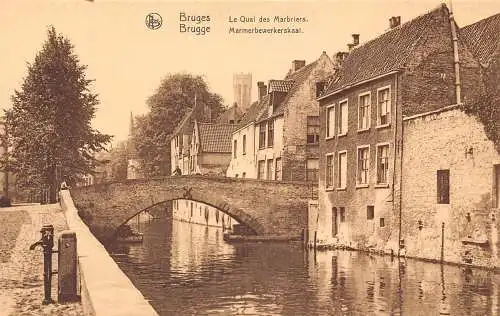 C055 Belgien Brügge Le Quai des Marbriers Vintage Postkarte