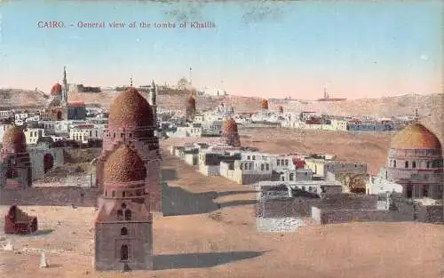 A940 Ägypten Kairo Gesamtansicht der Gräber von Khalifs Vintage Postkarte