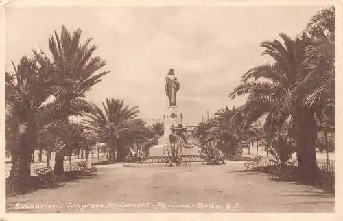 A977 Malta Floriana Eucharistic Congress Monument RPPC Vintage Postkarte