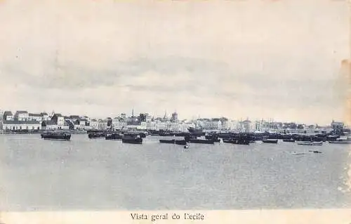 A977 Brasilien 1909 Vista General do Recife Vintage Postkarte