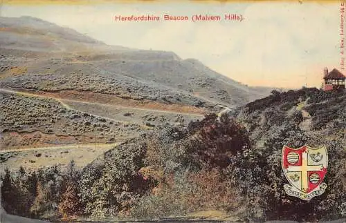 A945 England Malvern Hills Herefordshire Beacon Vintage Postkarte