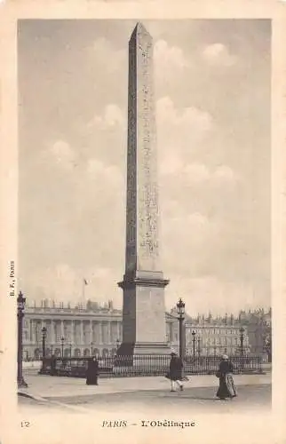 C056 Frankreich Paris L'Obelisque Vintage Postkarte