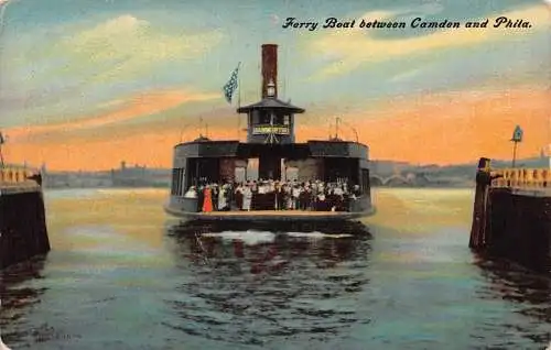 A971 US Ferry Boat between Camden and Philadelphia Vintage Postkarte