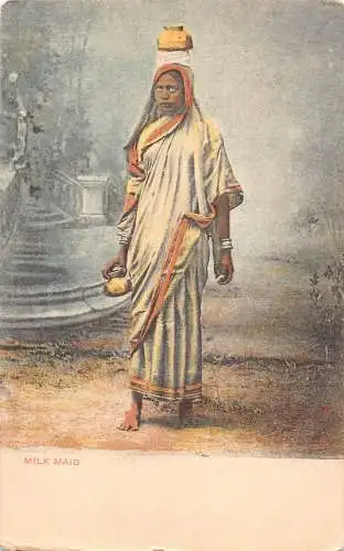 A939 Ägypten Milchmädchen Frau in traditioneller Tracht Ethno Vintage Postkarte