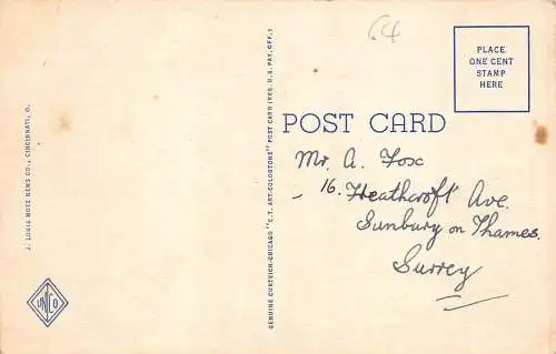 A962 US Approach to Union Terminal Cincinnati Ohio Vintage Postkarte