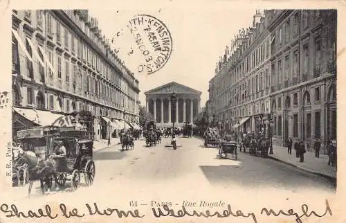 C061 Frankreich Paris Rue Royale Vintage Postkarte