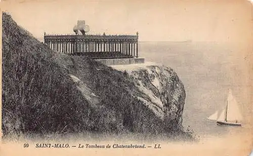 C061 Frankreich Saint Malo Le Tombeau de Chateaubriand Vintage Postkarte