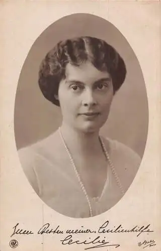 A145 Portrait Prinzessin Cecilie von Mecklenburg-Schwerin Charity Postkarte