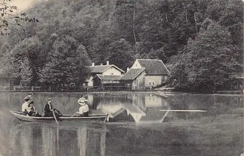 A168 Deutschland 1911 Hardenburger See Segeln auf Boot Wald Vintage Postkarte