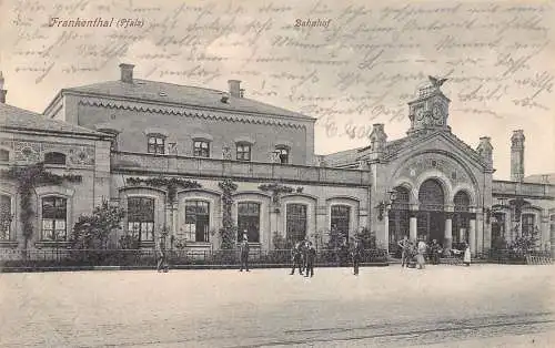 A168 Deutschland 1910 Frankenthal Pfalz Bahnhof Vintage Postkarte