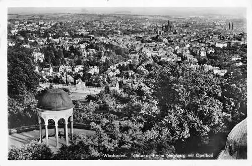 A167 Deutschland Wiesbaden Blick vom Neroberg Opelbad Pavillon Postkarte
