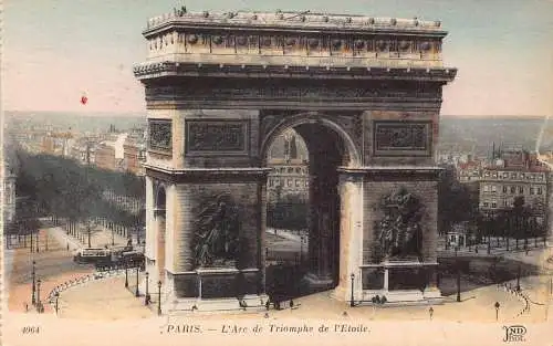 C051 Frankreich Paris L'Arc Triomphe de l'Etoile de Vintage Postkarte