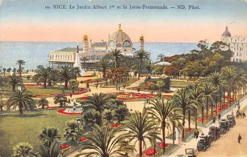 C052 Frankreich Schöne Le Jardin Albert I er et la Jette Promenade Vintage Postkarte