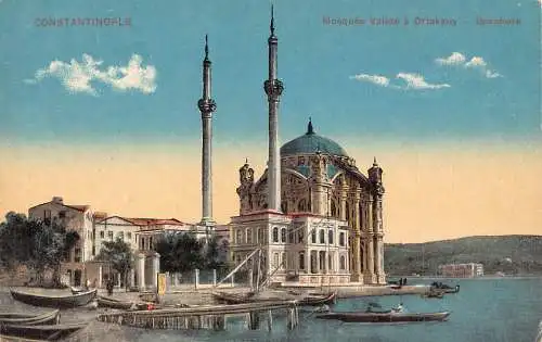 A966 Türkei Konstantinopel Moschee Valide a Ortakeuy Bospor Moschee Postkarte