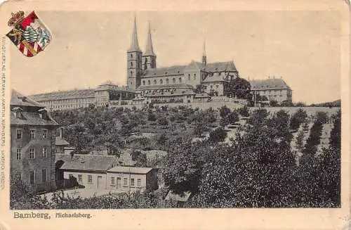 A168 Deutschland 1907 Bamberg Schloss Michaelsberg Vintage Postkarte