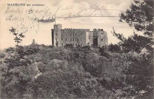 A168 Deutschland 1910 Maxburg bei Schloss Hambach Vintage Postkarte
