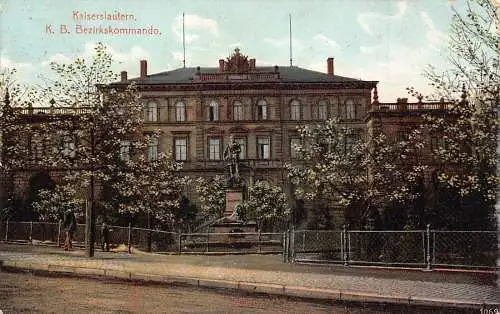 A166 Deutschland 1909 Kaiserslautern KB Bezirkskommando Garison alte Postkarte