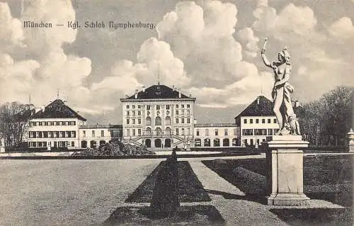 A166 Deutschland 1910 München Schloss Schloss Nymphenburg Vintage Postkarte