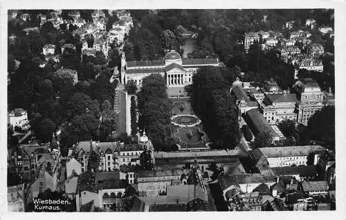 A167 Deutschland 1938 RPPC Wiesbaden Kurhaus Vintage Postkarte
