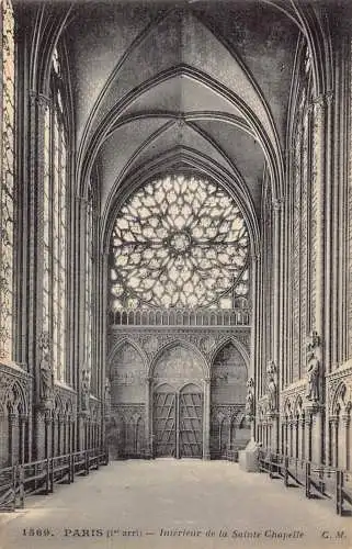 C051 Frankreich Paris Interieur de la Sainte Chapelle Vintage Postkarte